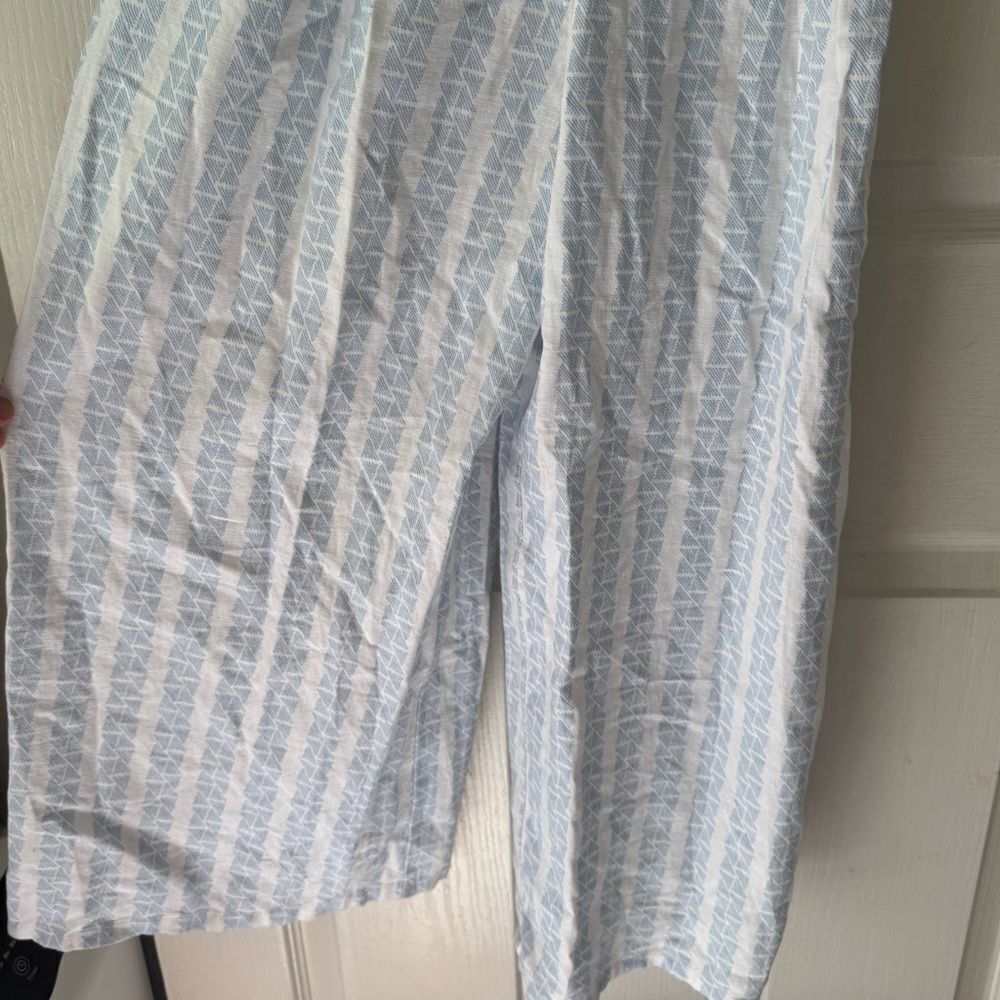 Geo Print Asymmetrical Jumpsuit, Blue - Picture 6 of 9